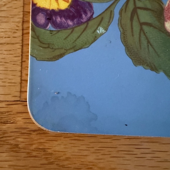 Mackenzie Childs Set of 2 Place Mats Boards Flowers Blue - Picture 6 of 16